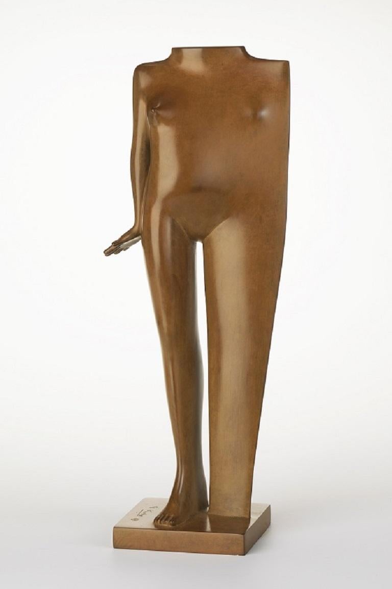 KOBE Figurative Sculpture - Figurina Bronze Sculpture Standing Female Figure Nude Torso Human Body