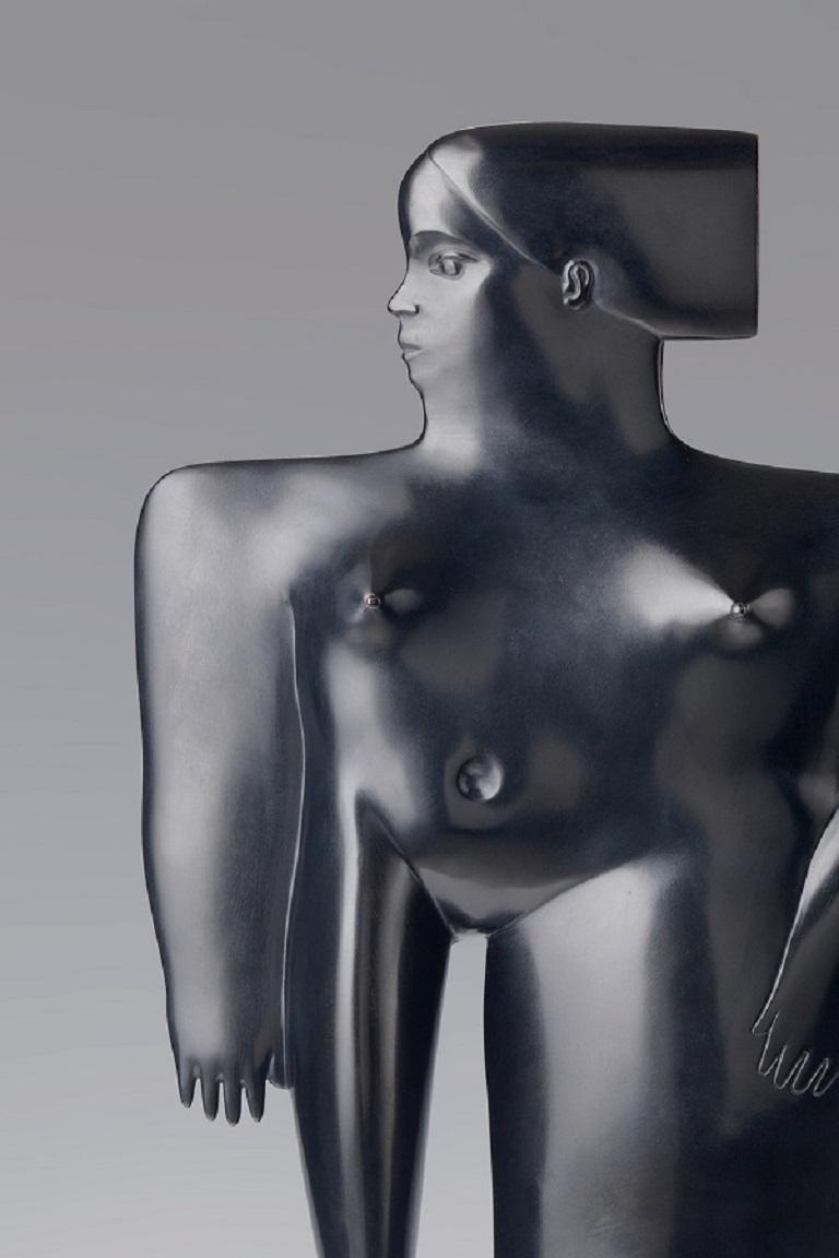 Aquí estoy II Escultura de Bronce Figurativa Abstracta Geométrica En Stock - Sculpture de KOBE