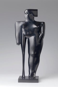 Here I am II Bronze-Skulptur Figurative abstrakte geometrische Skulptur auf Lager