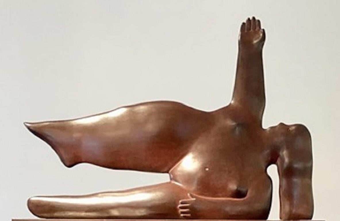 Sculpture en bronze Het Verlangen Desire représentant une femme nue, patine brune, en stock en vente 1