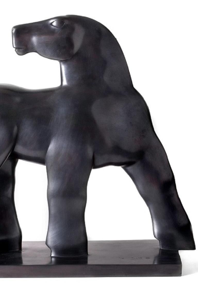 In Al Zijn Glorie Horse Bronze Figurative Sculpture Geometric Black In Stock For Sale 2
