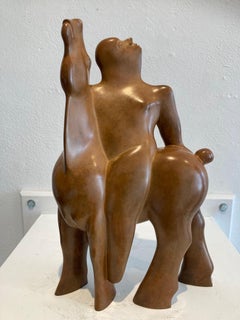 Kijk Look Jinete Caballo Escultura Figurativa Bronce Próximo a Botero En Stock