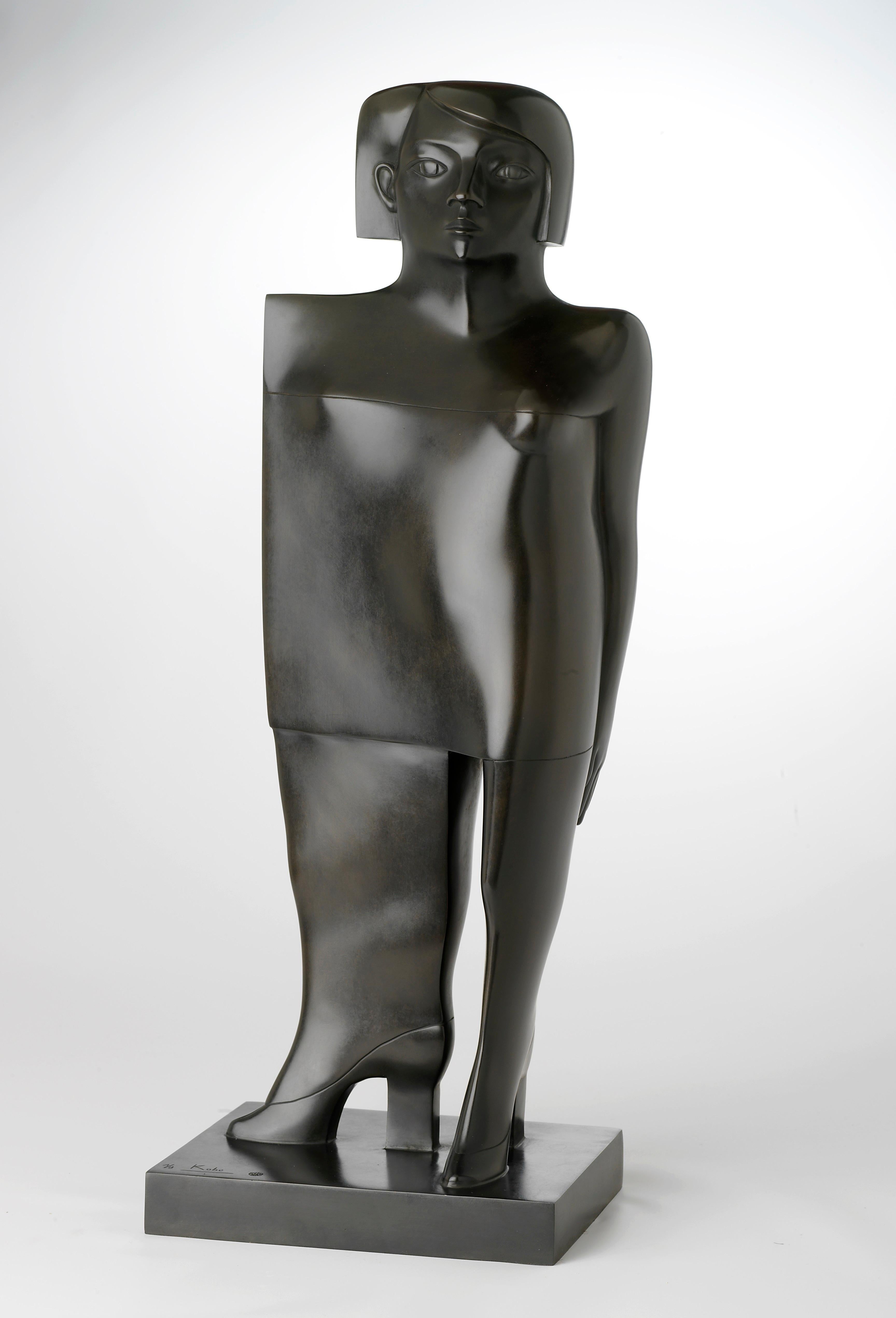 KOBE Figurative Sculpture - La Battona Standing Figure Female Bronze Sculpture