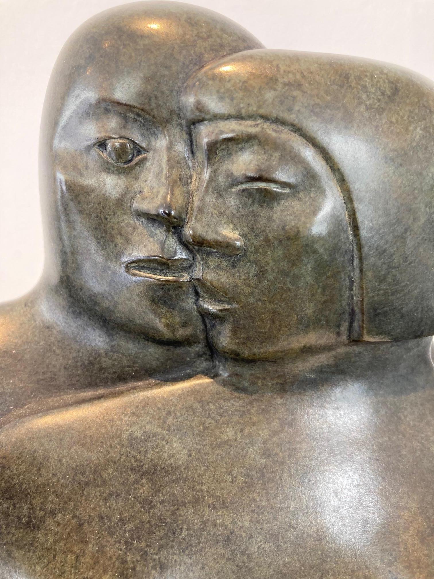 Bronzeskulptur „Lovers People Together Man Woman“, Les Amants II, auf Lager im Angebot 1