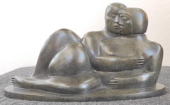 Les Amants II Bronze Sculpture Lovers People Together Man Woman In Stock