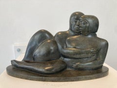 Les Amants II Bronze Sculpture Lovers People Together Man Woman In Stock