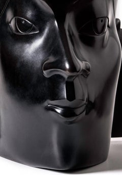 Les Deux Faces The Two Faces Bronze Sculpture Contemporary In Stock