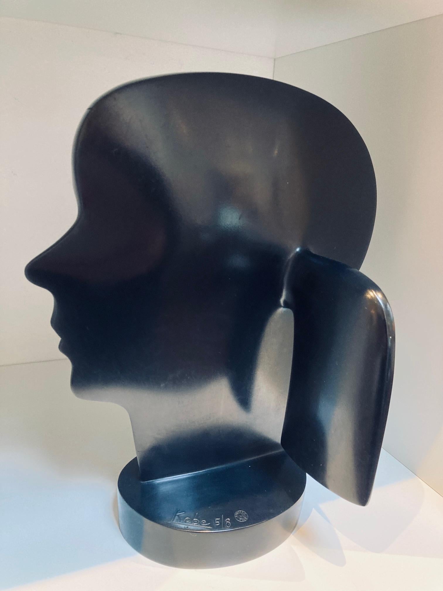 Meisje met Staartjes Bronze Sculpture Girl with Pigtails Portrait In Stock

KOBE, pseudonym of Jacques Saelens, was a Belgian artist (Kortrijk, Belgium 1950 – Saint-Julien (Var), France 2014).

He combined the broad with sophistication. Two themes