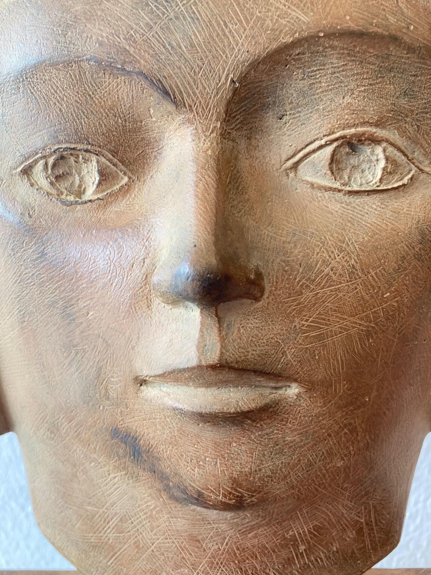 Mijmering Reverie Bronze Sculpture Head In Stock - Gold Figurative Sculpture by KOBE