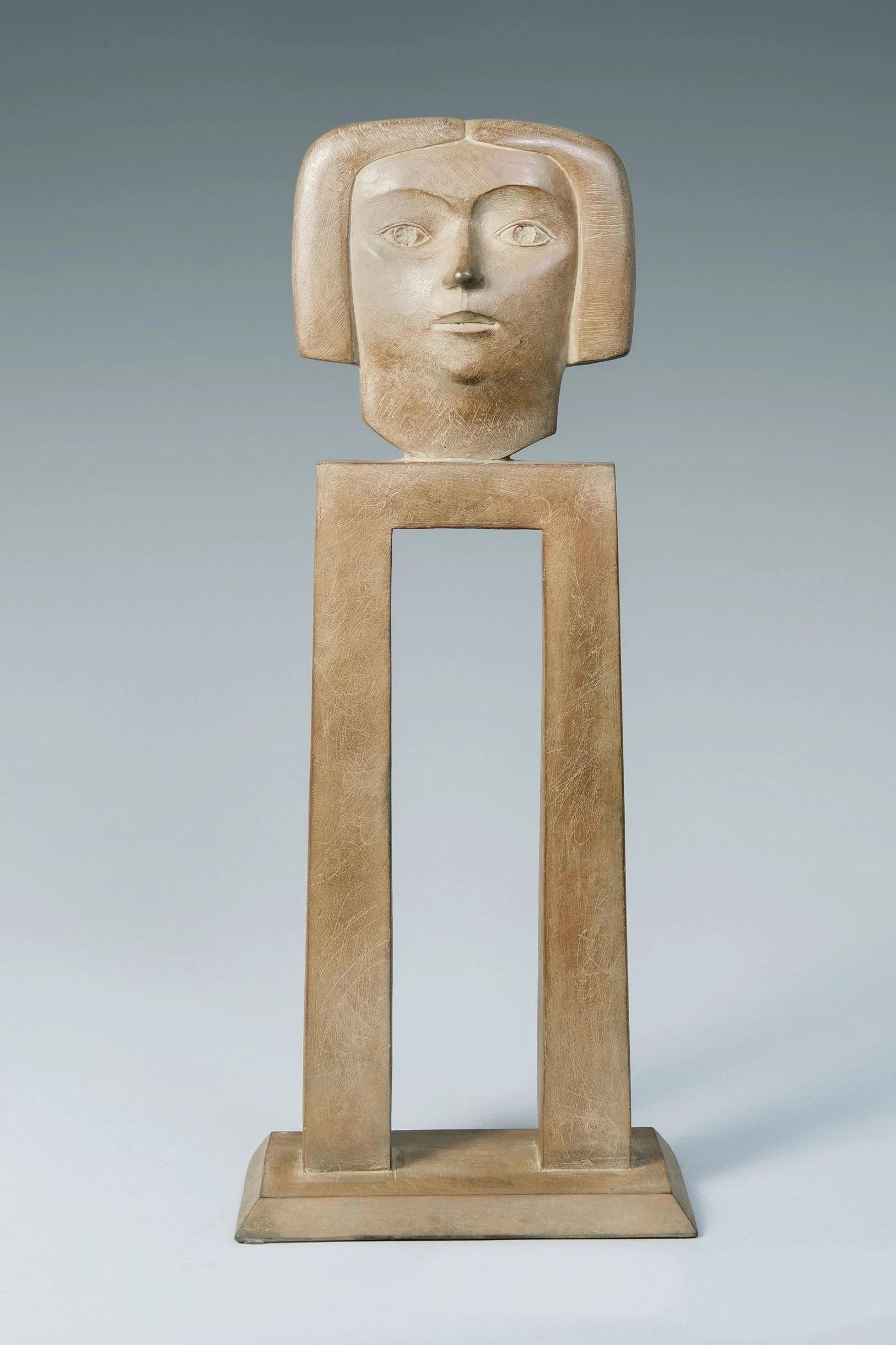 KOBE Figurative Sculpture - Mijmering Reverie Bronze Sculpture Head In Stock