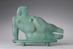 Scultura in bronzo Miss Signora sdraiata Figura femminile Donna Greene & Greene