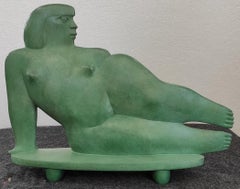 Miss Bronze Sculpture Lady Lying Down Female Figure Woman Nude