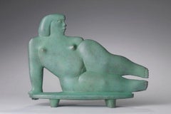 Miss Bronze Sculpture Lady Lying Down Female Figure Woman Nude In Stock