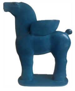 Pegasus III BronzSculpture Wings Horse Greek Mythology Blue Patina In Stock