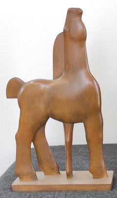 Presence Horse Animal Bronze Sculpture Contemporary Brown Patina 