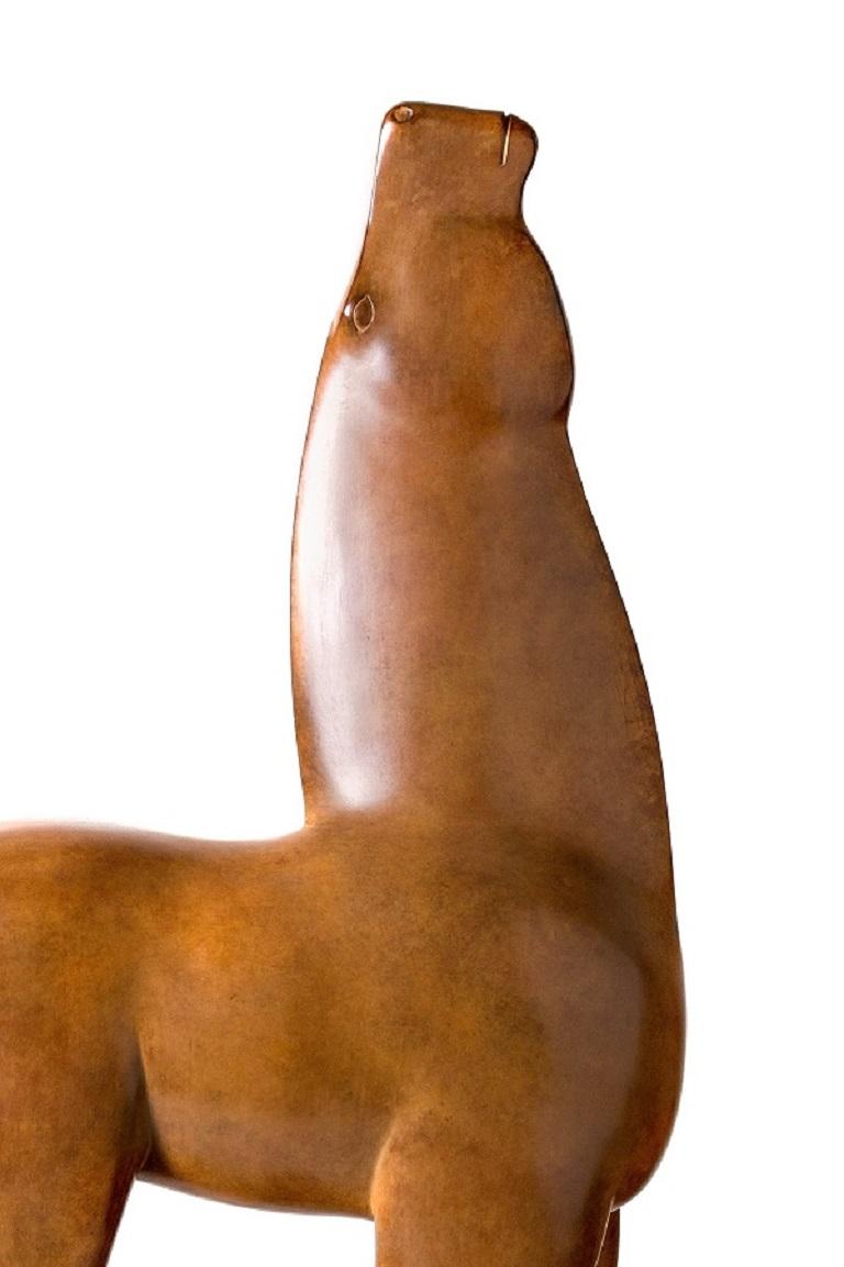 Prima Ballerina Bronze-Skulptur Pferd Braune Patina – Sculpture von KOBE