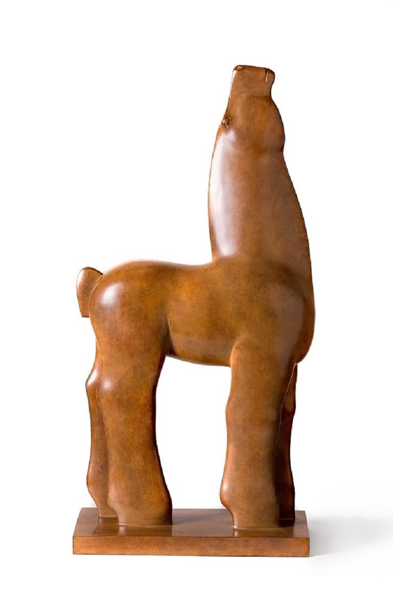 KOBE Figurative Sculpture - Prima Ballerina Bronze Sculpture Horse Animal Brown Patina