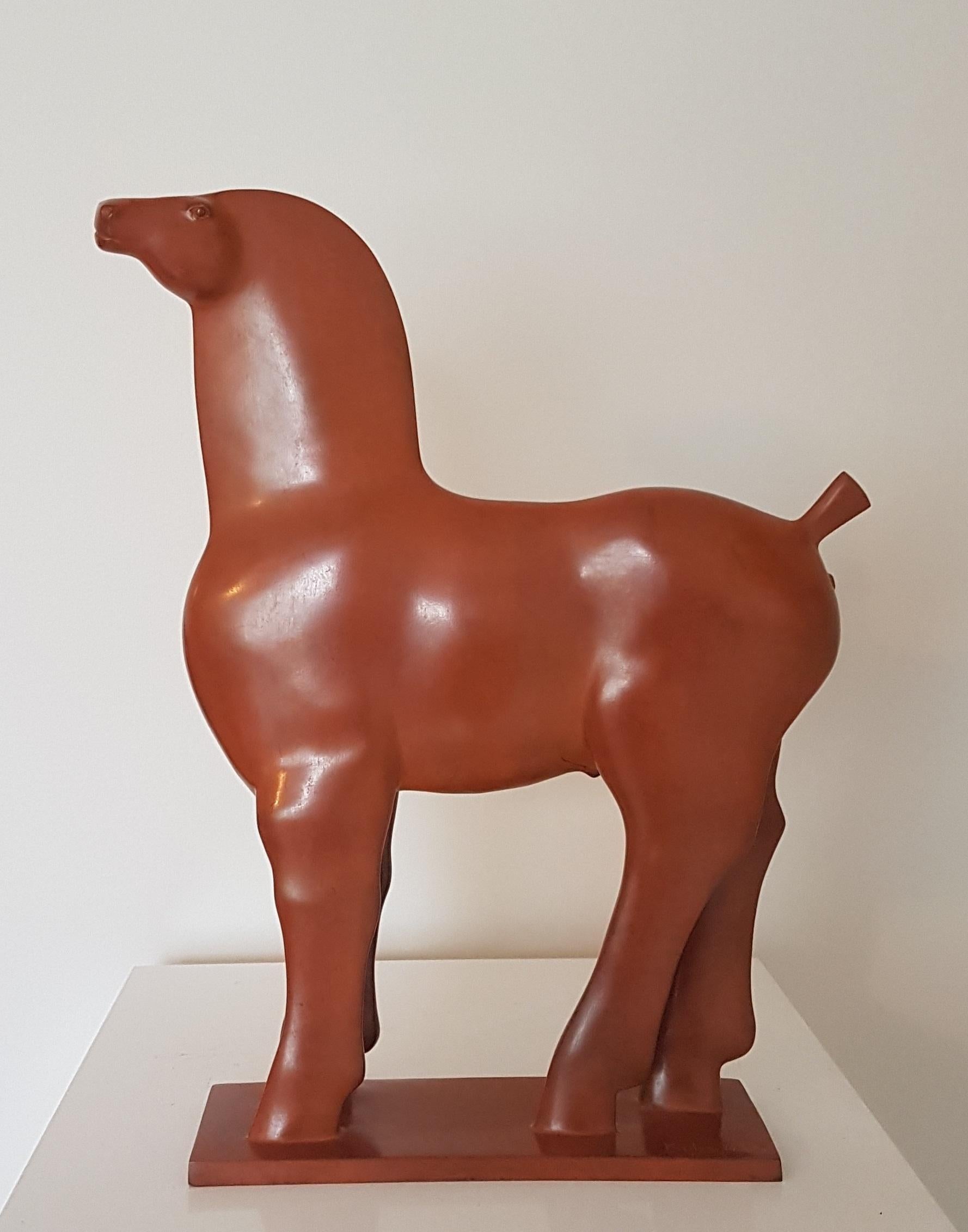 Ruin Cavallo Castrato Horse Bronze Sculpture Animal Contemporary In Stock  - Gold Figurative Sculpture by KOBE