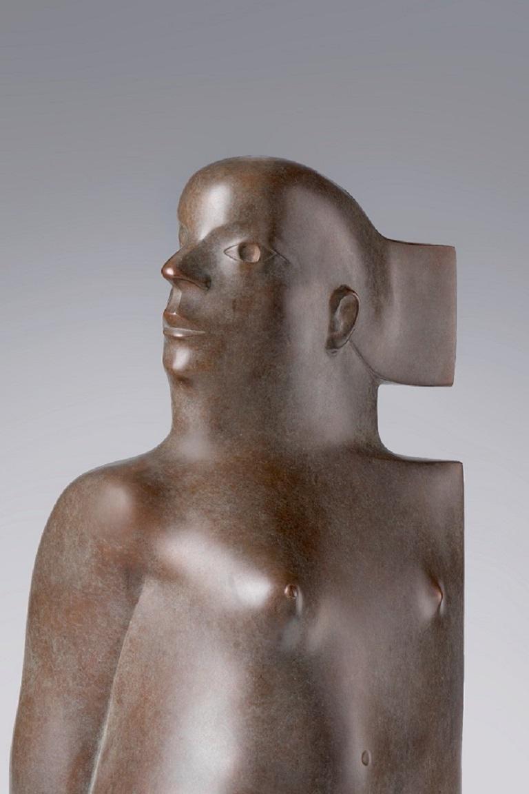 Seduto, sitzende Bronzeskulptur, weibliche Figur, Frau und Mädchen (Zeitgenössisch), Sculpture, von KOBE