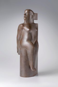Seduto Sitting Bronze Sculpture Female Figure Woman Girl