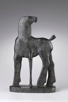 Small Horse Black Patina Bronze Figurative Sculpture Contemporary 