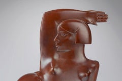 Spring Woman Lying Down Bronze Sculpture Female Figure