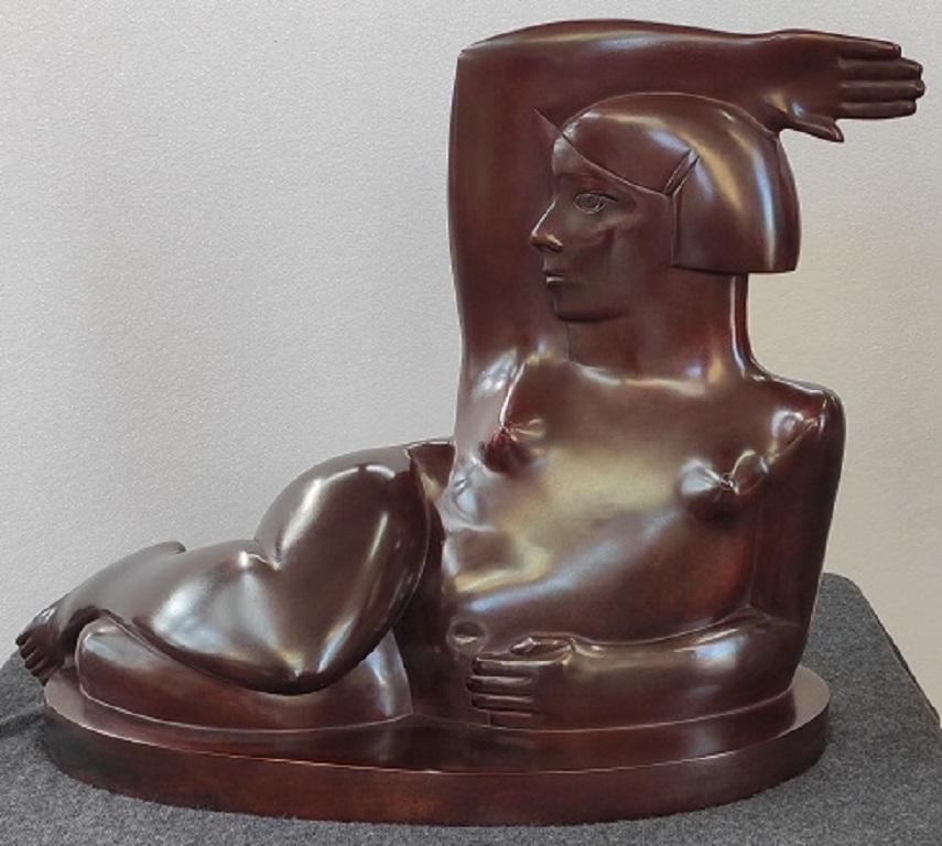 Spring Woman Lying Down Bronze-Skulptur, weibliche Figur (Zeitgenössisch), Sculpture, von KOBE