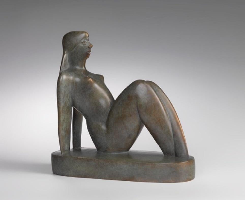 KOBE Nude Sculpture - Sunbathing Bronze Sculpture Sun Lady Female Figure Nude