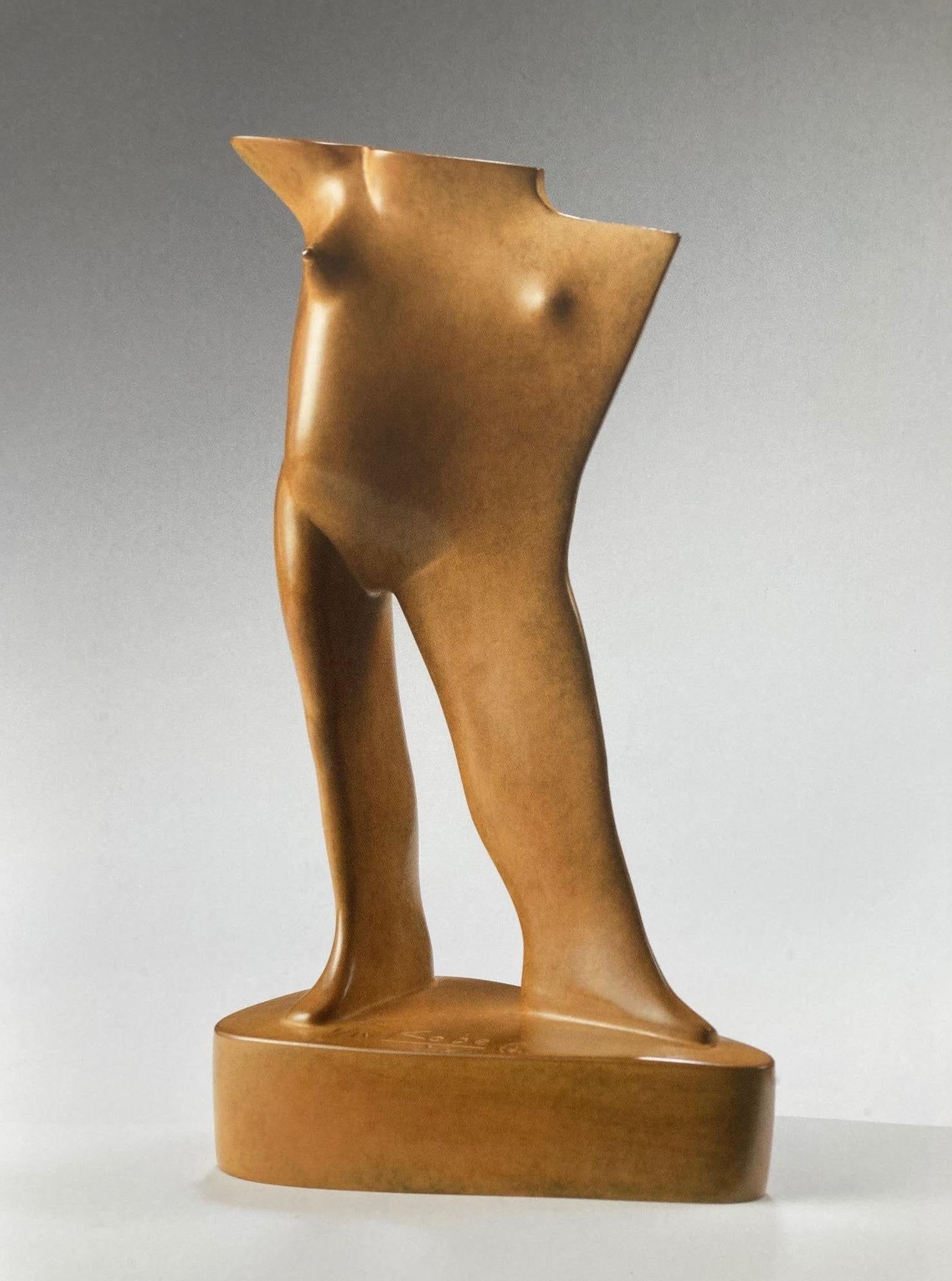 KOBE Figurative Sculpture - Trots Bronze Sculpture Pride Proud Torse Torso Female Figure Nude Standing