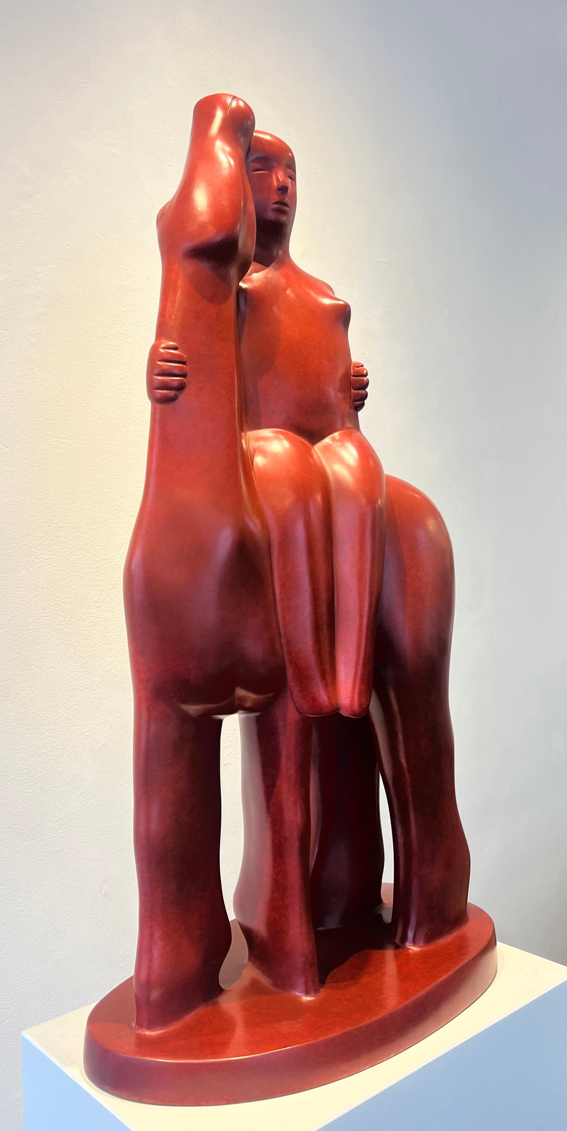 Voor Eeuwig Vriendjes Escultura Bronce Amigos Caballo Hombre Amistad In Stock - Sculpture Contemporáneo de KOBE