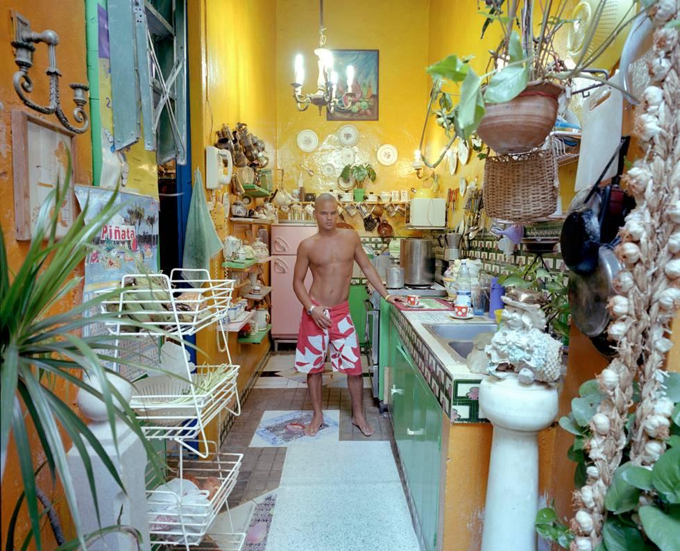 Kobi Israel Color Photograph - Untitled (Cuba No. 3, Yellow Kitchen)