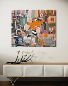 "Ritmo d'autunno" - Astratto stratificato e strutturato con colori tenui della terra