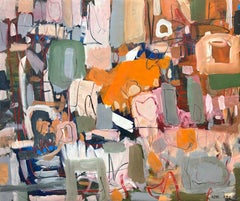 "Autumn Rhythm" - Abstrait stratifié et texturé aux couleurs sourdes de la terre