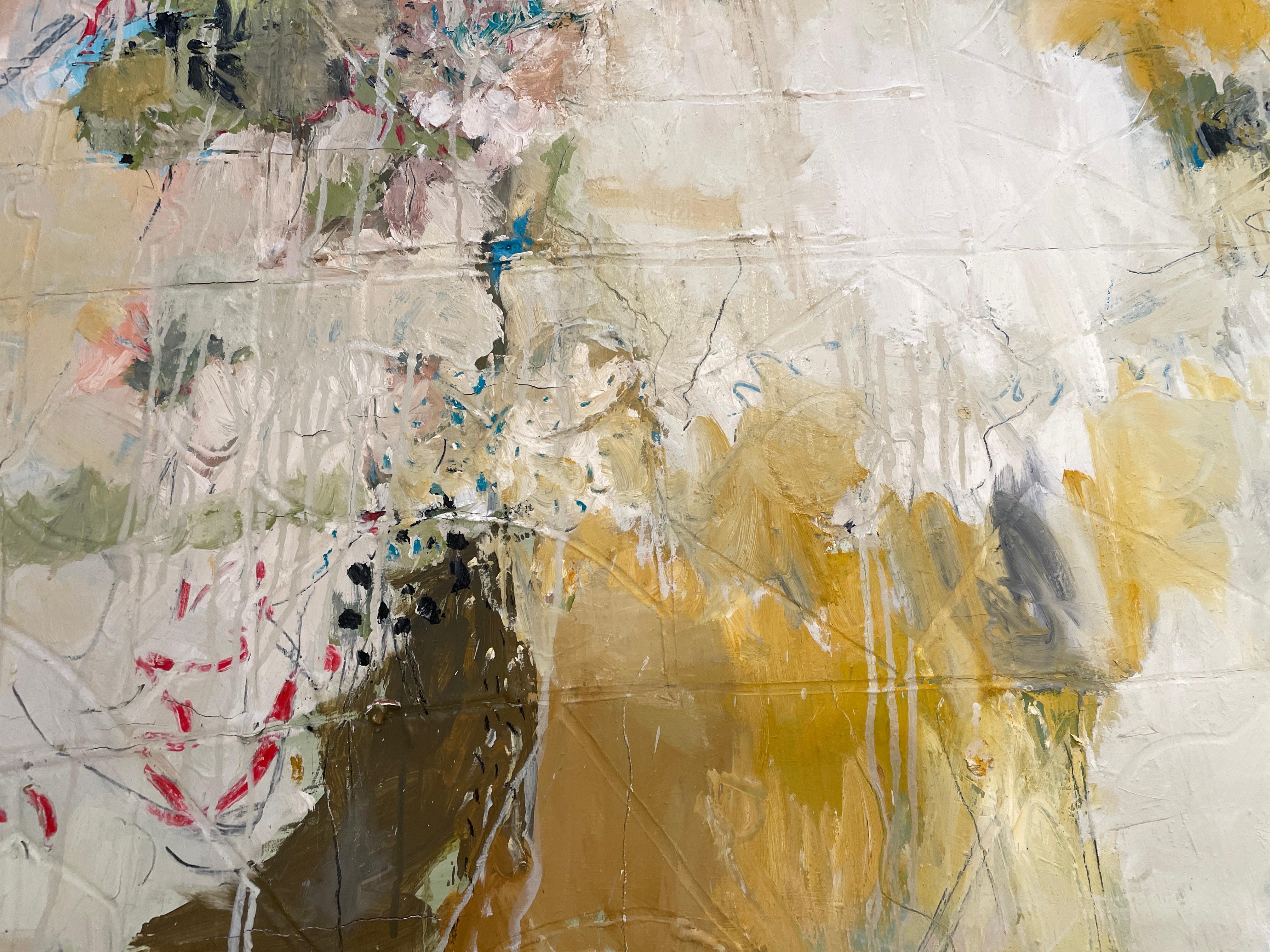 „Breathe“ von Kobi Raz - Rotes, beiges und erdfarbenes, strukturiertes, abstraktes Gemälde im Angebot 10