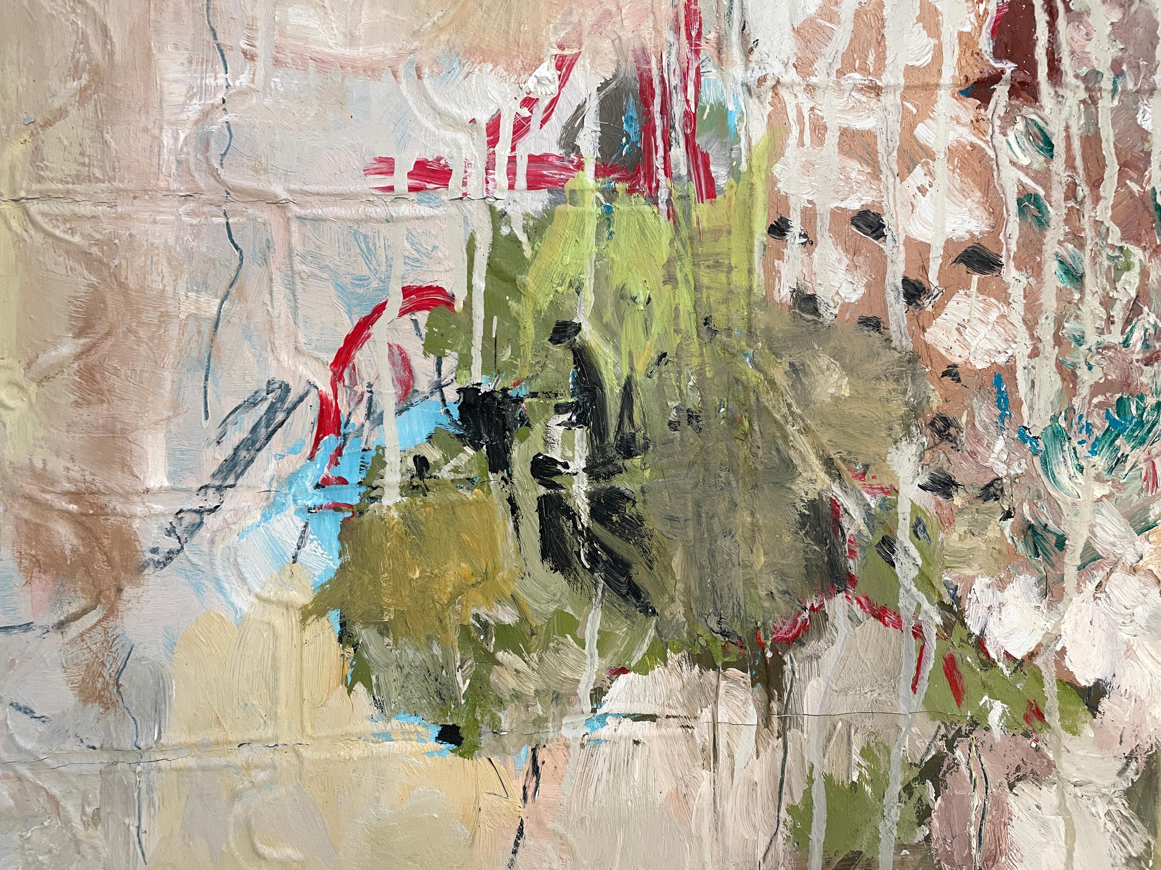 „Breathe“ von Kobi Raz - Rotes, beiges und erdfarbenes, strukturiertes, abstraktes Gemälde im Angebot 2