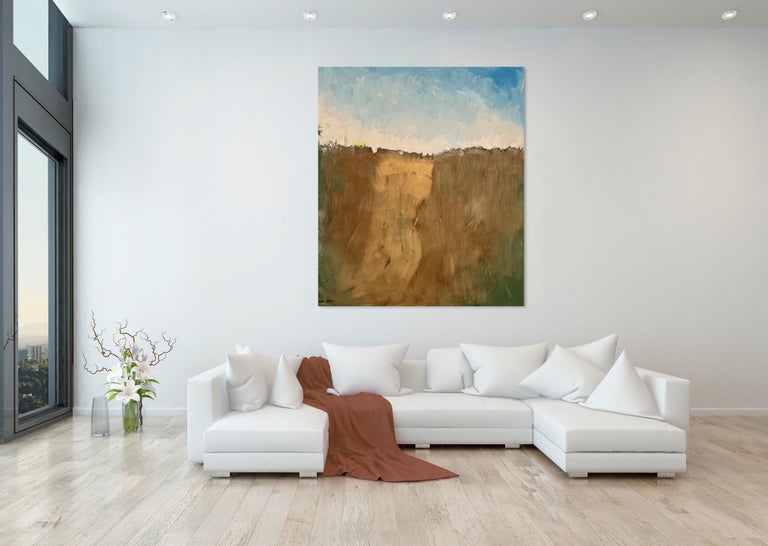 ‘Brown Hills’ Oil On Canvas  Contemporary  Natural Landscape 48