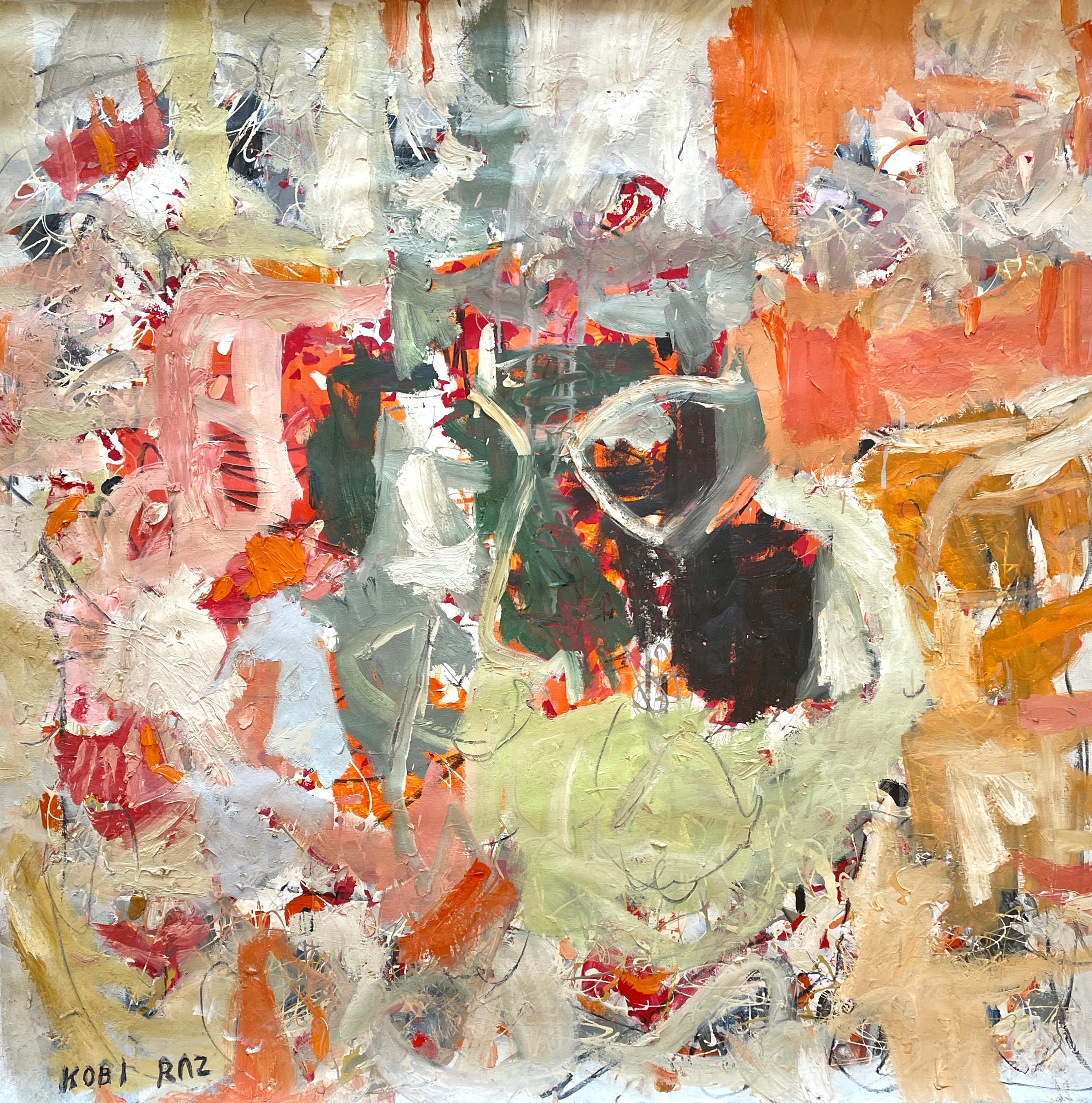 Kobi Raz (israeliano, nato nel 1959)
"Percezione" 2022
Pittura ad olio, tela, barella
L'artista ha firmato in basso a sinistra e sul retro del dipinto.

'Perception' di Kobi Raz è un'avvincente pittura ad olio astratta contemporanea che invita gli