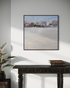 "L'orizzonte della città" - Un'opera d'arte di paesaggio urbano dall'atmosfera morbida e dalla tavolozza tenue