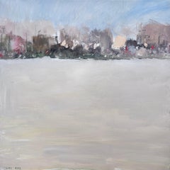 "The City Horizon" - Soft Atmospheric Urban Landscape Artwork in Muted Palette