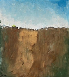 "The Pasture" - Contemporary Abstract Landscape Artwork in Warm Earthy Palette