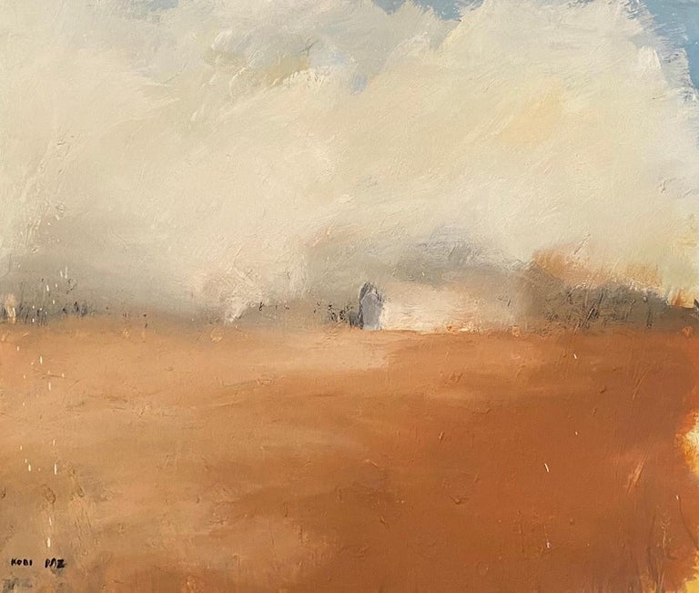 Kobi Raz Landscape Painting - " haze" Contemporary  Landscape Oil On Canvas 27.5" x 23.5" By Kobi