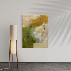 "Sin título" - Abstracto contemporáneo texturizado en paleta de tonos verdes y tierra