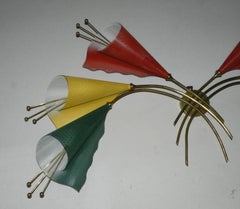 Kobis and Lorence, 6 large lacquered metal wall sconces circa 1950.