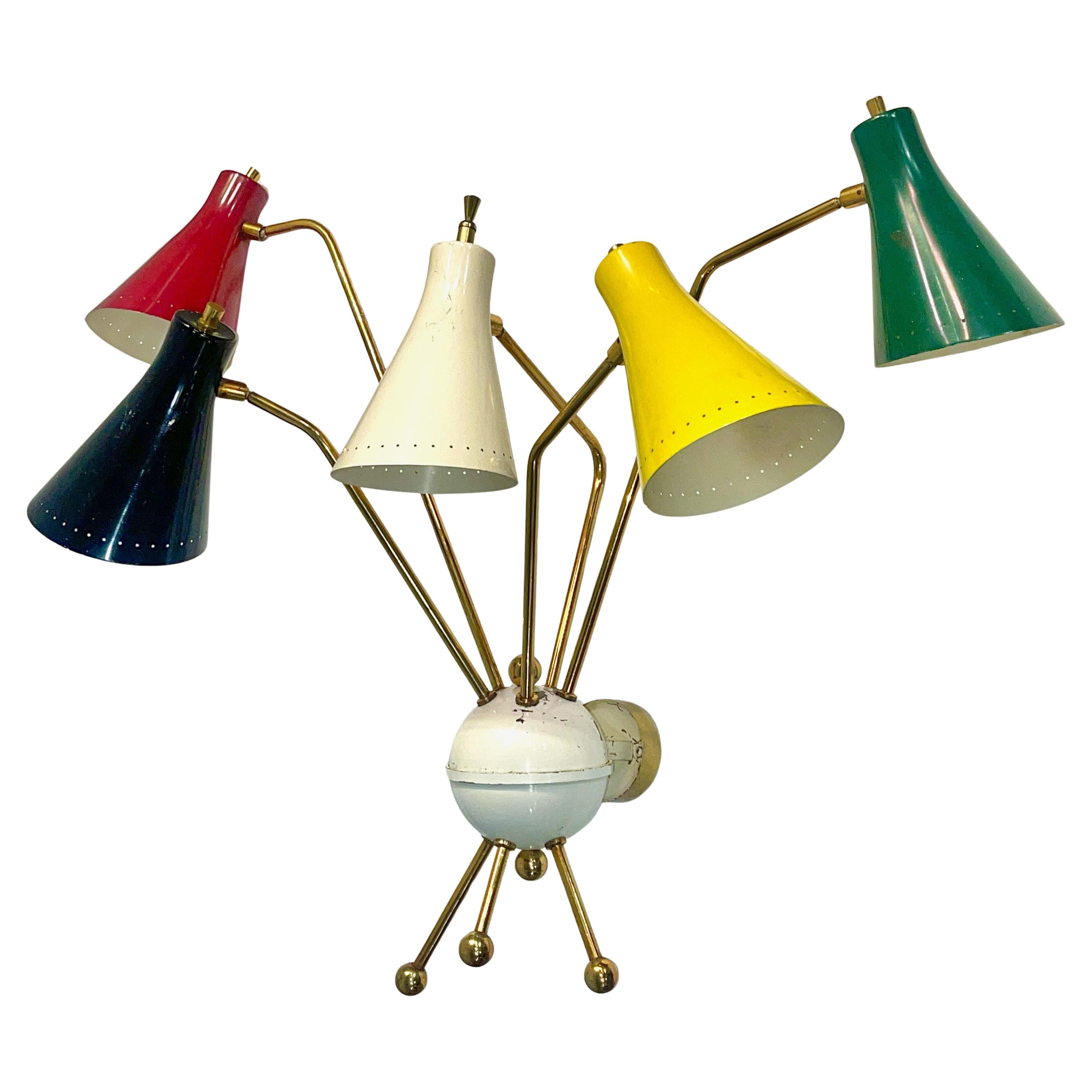 Kobis et Lorence Five Arm Wall Mounted Lamp