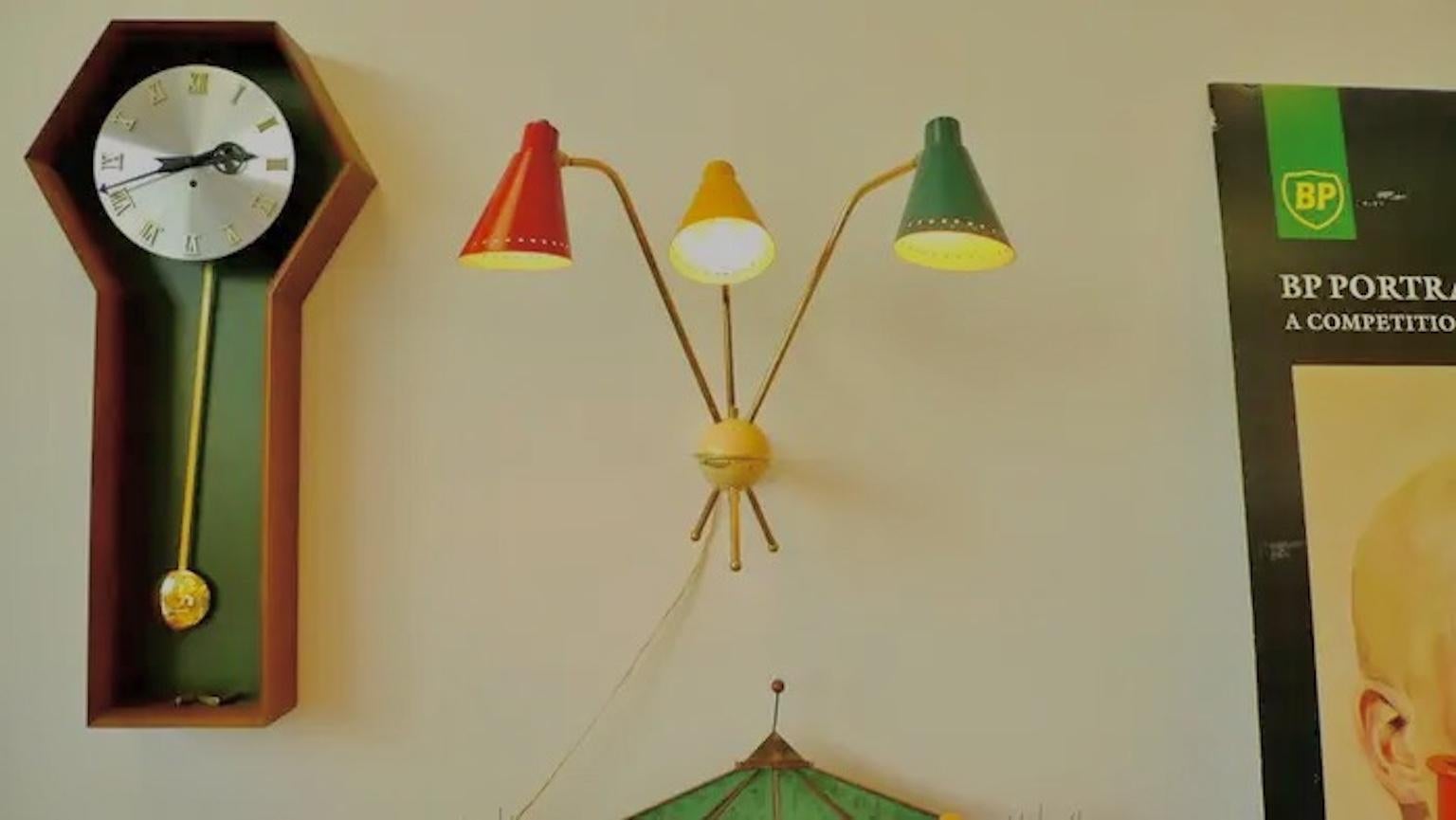 Lámpara de pared de tres brazos Kobis & Lorence en venta 7