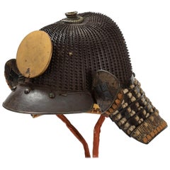 Casque Samurai Koboshi Kabuto avec rivets debout, école Haruta