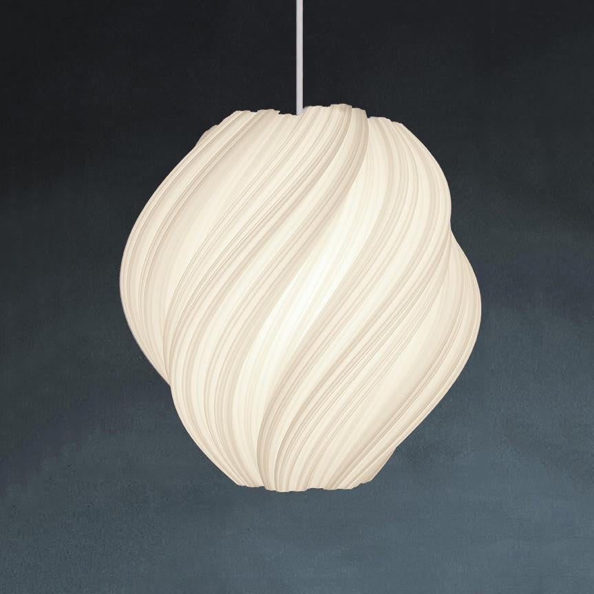 Contemporary Koch #2 Anticlockwise Pendant Light White