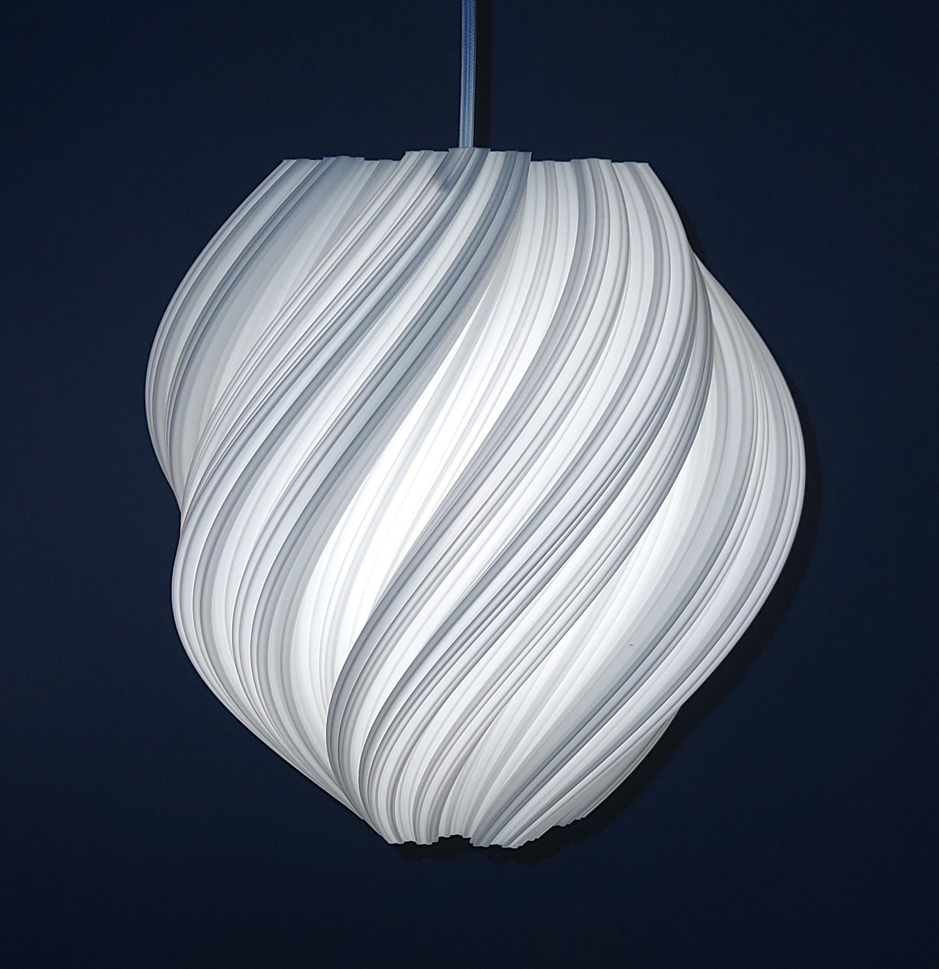Organic Material Koch #2 Anticlockwise Pendant Light White