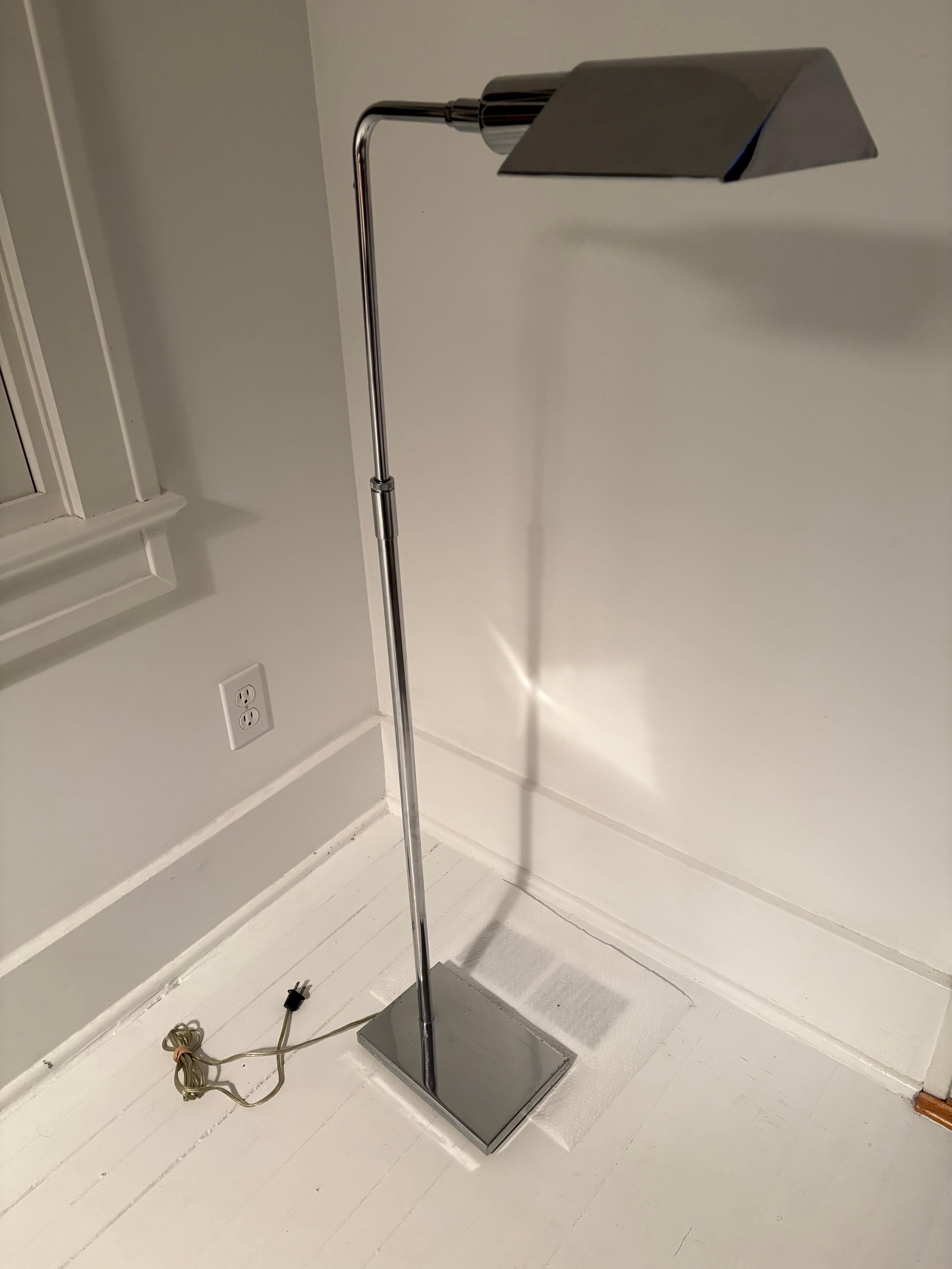 Koch and Lowy Chrome Adjustable Pharmacy Floor Lamp 4