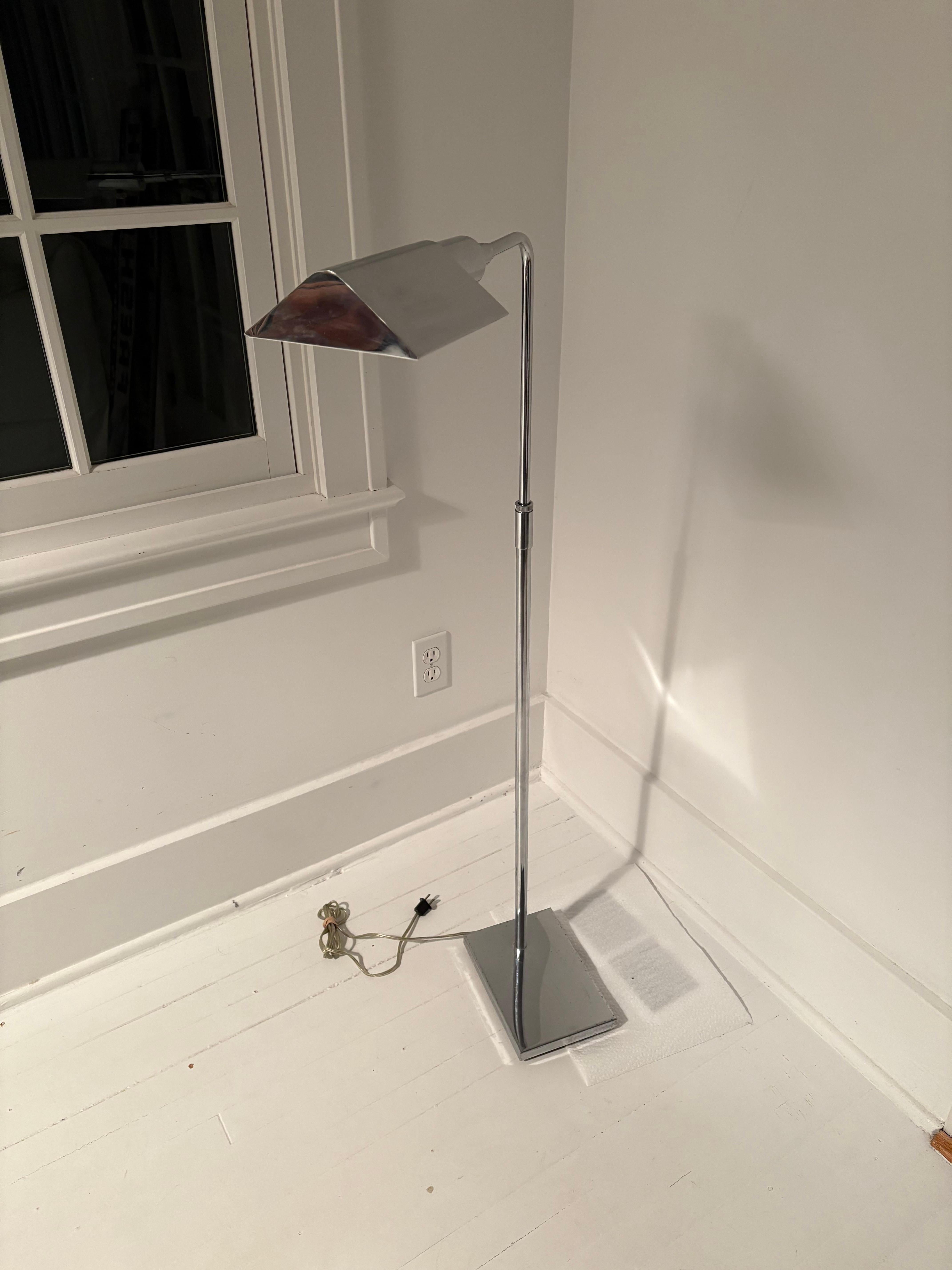 Koch and Lowy Chrome Adjustable Pharmacy Floor Lamp 5
